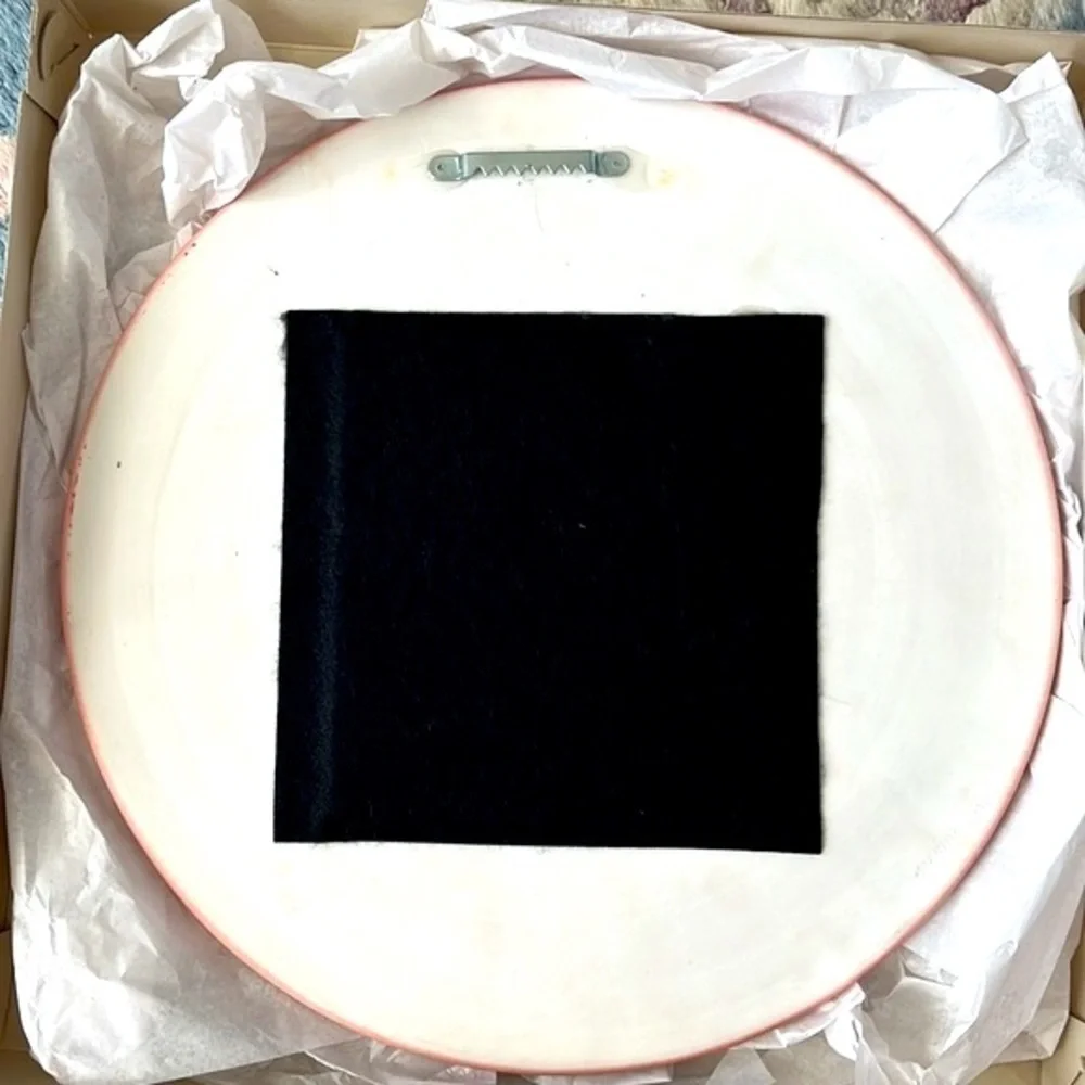 Brand New in Box Route 5 Round Ceramic Floral Decorative Mirror Red Pink White